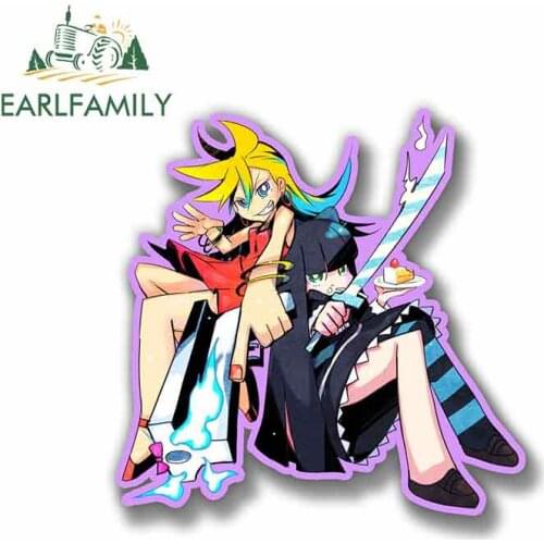 EARLFAMILY 13cm x 12.8cm for Panty and Stocking Anime Anime Cartoon Car Sticker Vinyl JDM Bumper Trunk Truck Graphics Fine Decal