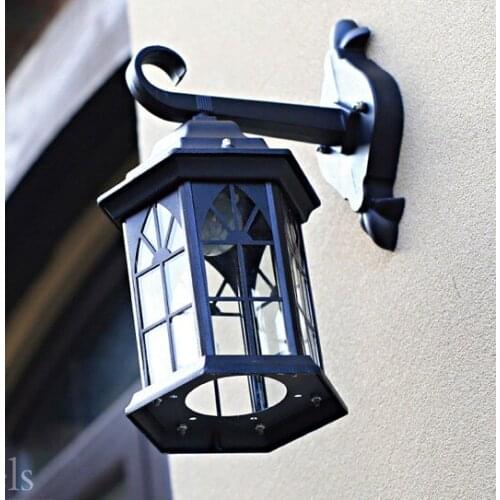 European LED Wall lamp Outdoor Wall Sconce Lighting Waterproof Garden Wall Light Fixtures Aluminum Glass Antique Porch Lights