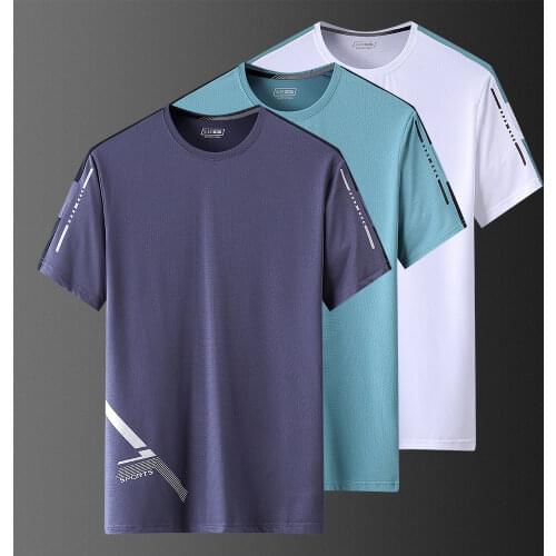 New Mens Training Running T Shirt Polyester Fitness Shirts Tops Dark Gray White Gym Short Sleeve Sports T Shirt Football Shirt