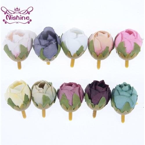 10pcs/lot Artificial Flowers Ornaments DIY Handmade Craft Materials Holiday Home Decoration Baby Girls Clothing Accessories
