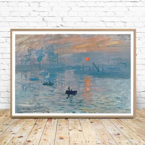 GoldLife Famous Claude Monet Canvas Painting Poster and Prints Impression Sunrise Wall art pictures For Living room bedroom