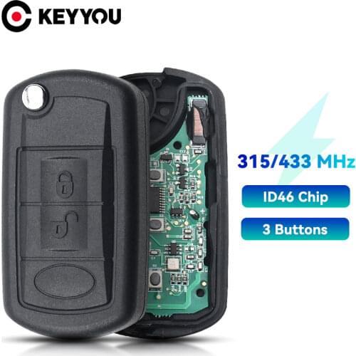 KEYYOU Car Remote Key HU101 Blade For Land Rover LR3 Range Rover Sport Discovery 3 433Mhz ID46 Chip Auto Smart Flip Blank Key