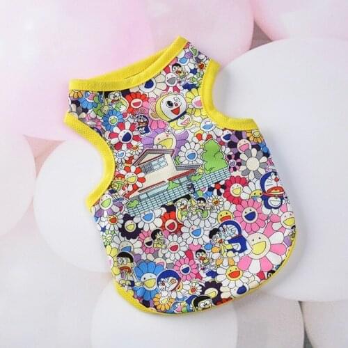 Cartoon Dog Clothes Doraemon Clothing for Dogs Vest Super Pet Outfits Small Cute Spring Summer Print Colourful Girl Ropa Perro