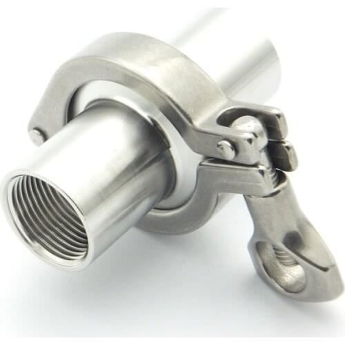 304 Stainless Steel Sanitary Pipe Fitting Set 1-1/2" BSP Female Thread Ferrule + 2" Tri Clamp + Silicon Gasket For Home Brew