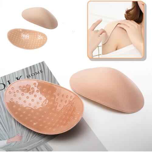 Shoulder Push-up Pads Adhesive Enhancer Pad Invisible Soft Silicone 1 Pair S / L