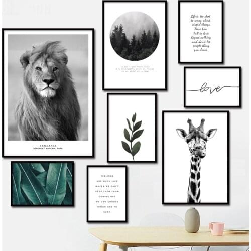 Wall Art Nordic Canvas Paintings Plant Tree Letter Picture HD Prints Home Decor Modern Poster Minimalist For Living Room Modular