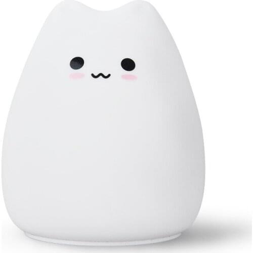 New kitty pat silicone lamp, childrens battery creative cartoon colorful led mini atmosphere sensor night light