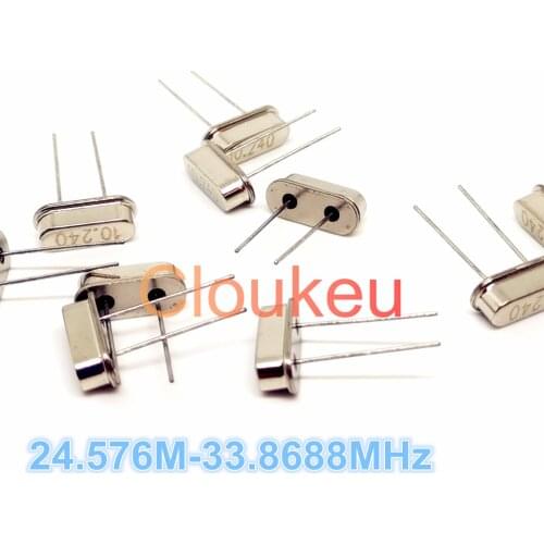 HC-49S Passive crystal oscillator 24.576M 25M 26M 27M 27.12M 27.145M 28.636M 29.4912M 30M 32M 32.768M 33.8688MHz