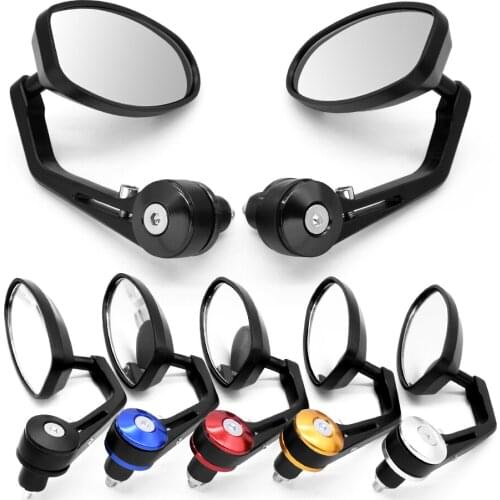 Hot Motorcycle Handle Bar End Side Mirror Aluminum RearView Mirrors 22mm For Kawasaki ZZR600 ZX10R ZX12R ZX6R ZX14R Z1000SX