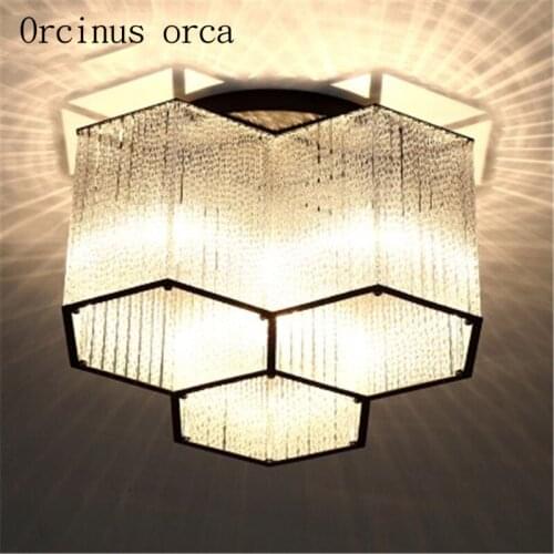 Postmodern simplicity warmth crystal ceiling lamp bedroom living room restaurant Nordic originality, personalized ceiling lamp