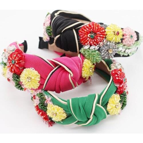 New handmade rice beads headband bohemian fashion flowers winding personality prom cocktail headband 951