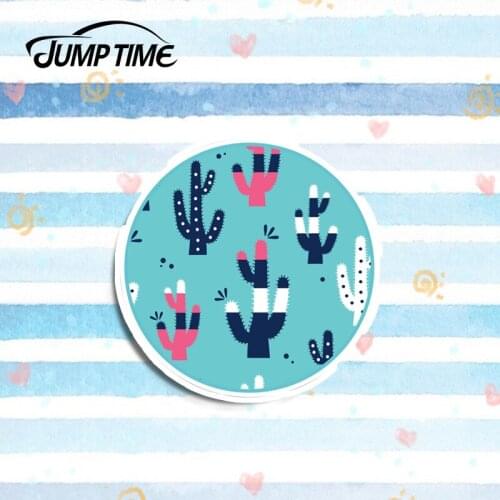 Jump Time 13cmx13cm Cactus Plant Car Styling Car Stickers Vinyl Mexico Cool Graphic Decor Window Bumper DIY Waterproof Decal