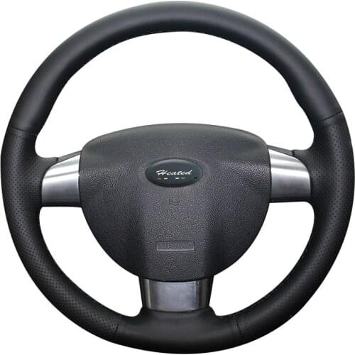 Luxury Hand Sewing Nappa Leather Auto steering wheel cover for Ford Focus 2(3 spoke) car styling braid on the steering wheel