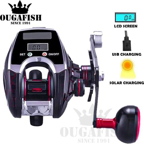 Fishing Accessories Reel Electronic Moulinet Peche En Mer Baitcasting Wheel USB Solar Charging Ratio Waterproof Metal Gear Tools