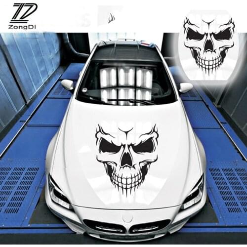 ZD Punisher Skull For Volvo S60 V70 XC90 Subaru Forester Peugeot 307 206 308 407 Car Hood Spare Tire Reflective Decals Stickers