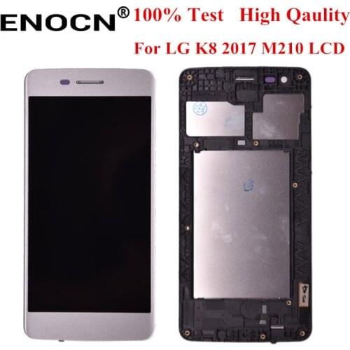 5.0" For LG K8 2017 M200 M210 US215 LCD Display Touch Screen Digitizer and Frame Full Assembly MS210 lcd frame
