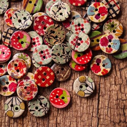 100 capsules / pack of 15mm childrens cartoon button painted coconut button childrens diy manual shirt