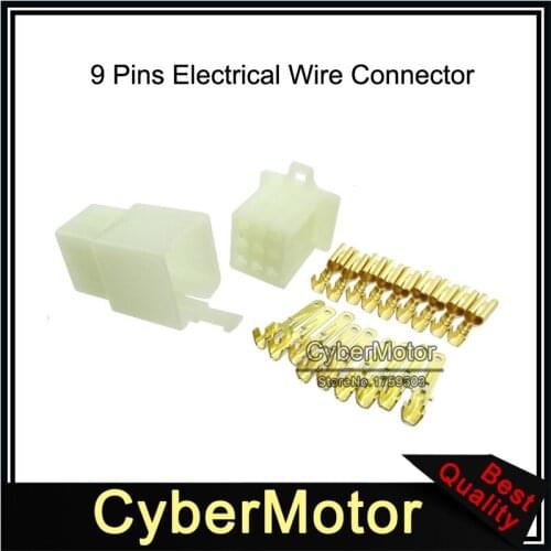 9 Pins Electrical Wire Connector Terminal Harness Plug Socket For Pit Dirt Pocket Mini Bike ATV Quad Scooter Moped Motocross