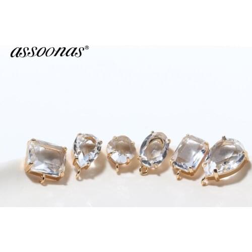 Assoonas M337,jewelry accessories,jewelry findings,charms,transparent glass,diy earrings,hand made,stud earrings,jewelry making
