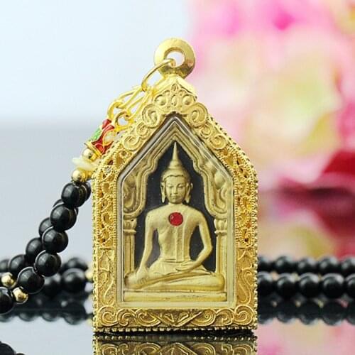 Asia Thailand Buddhism temple efficacious protect safe good luck health bring money Sakyamuni Buddha KUN PING Amulet Pendant