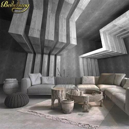 Beibehang custom Geometric cement building photo wallpaper for walls 3 d bedroom TV backdrop mural wall paper bedroom decor