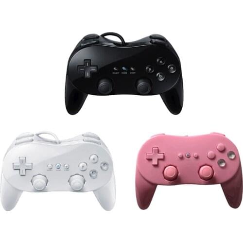 White/Black Classic Wired Game Controller Gaming Pro Remote Game Controller Gamepad For Nintendo Wii