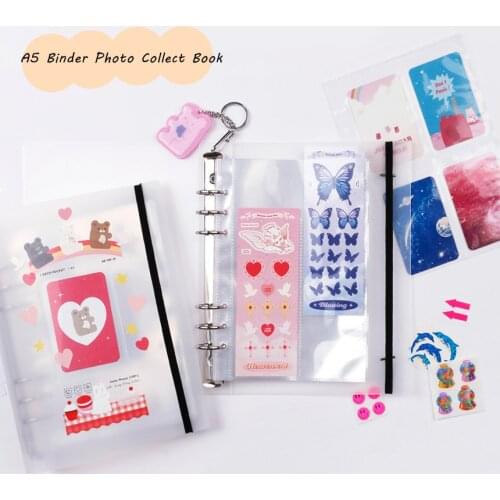 SKYSONIC A5 Binder Storage Collect Book Deco Pocket 6 Hole File Journal Notebook Agenda Planner Bullet Cover School Stationery