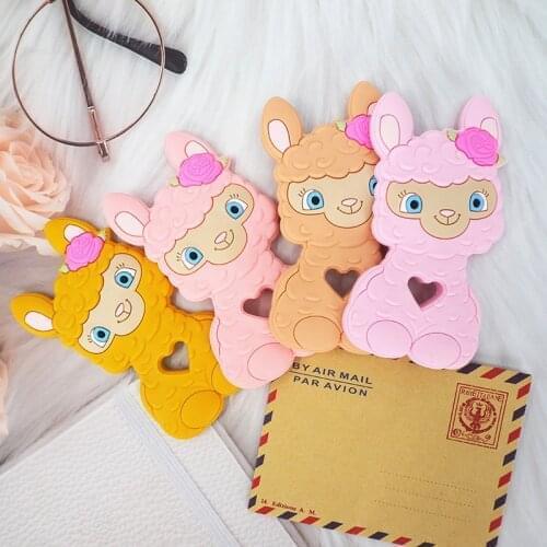 Chenkai 10pcs Silicone Sheep Teether DIY Baby Chewing Pendant Nursing Sensory Teething Pacifier Dummy Jewelry Animal Toy