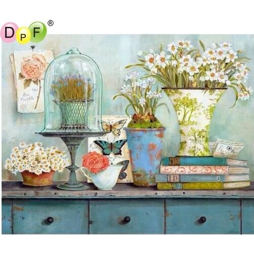 DPF DIY flower-stand 5D full square diamond embroidery needlework diamond painting cross stitch home decor diamond mosaic kit
