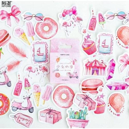 Kawaii Pink Girls Heart Stickers Cute Scrapbook Bullet Journal Hand Stickers DIY Decoration Shaped Seal Office School Supplies