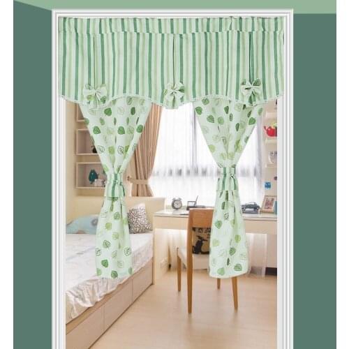 Nordic Ins Striped Deer FabricBedroom Half & Long Magic Paste Custom short curtains for living room