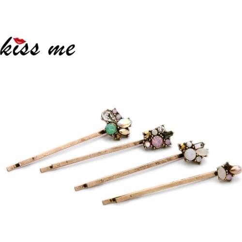 KISS ME Charming Retro Barrettes for Girls New Design Alloy Flowers Hair Accessories Fashion Jewelry