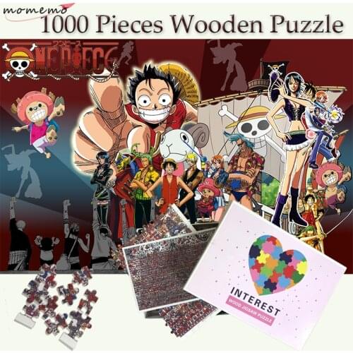 MOMEMO ONE PIECE Puzzles 1000 Pieces Adults Wooden Jigsaw Puzzles 1000 Pieces Puzzle Games Education Wooden Toy for Childen Gift