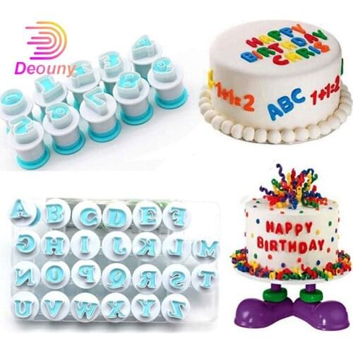 DEOUNY 26 Letter Upper And Lower Case Plastic Sping Mold Chocolate Fondant Mousse Cake Biscuit DIY Baking Tools Kitchen Supplies