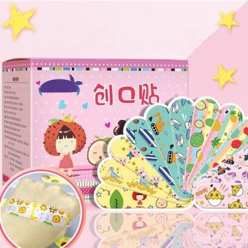 120Pcs Cute Cartoon Band First Aid Emergency Kit for Kids Children Aid Waterproof Breathable Hemostasis Adhesive Bandages