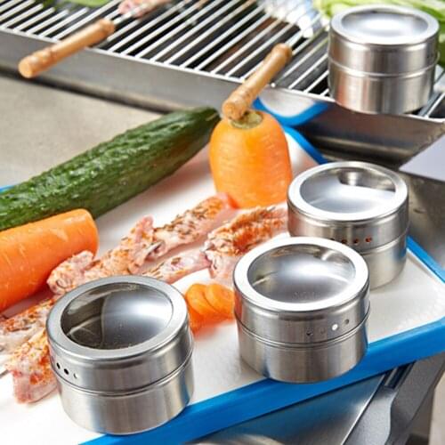Bbq Accessories Spice Jar Stainless Steel Seasoning Jar, Seasoning Bottle, Magnetic Set Of 6 Outdoor Barbecue Spice Jar