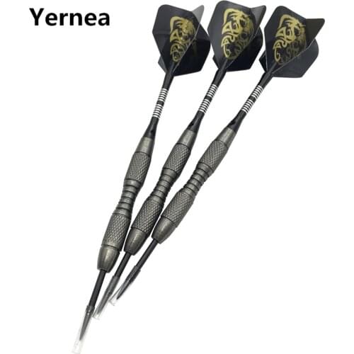 Yernea 3Pcs 20g Professional Hard Dart Total Length 16cm Steel Tip Darts Tungsten Barrel Dart Aluminum Shaft Darts Flights