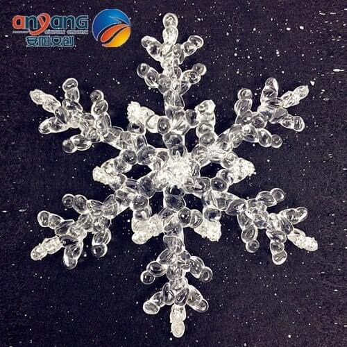 Christmas Ornaments Window Decoration 17CM Acrylic Particle Snowflake Diamond Effect