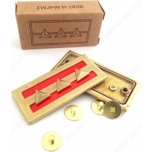 Three star) WW2 CHINESE ARMY LIEUTENANT IRON PLATE COLLAR & STAR VETERAN GIFT Military Reenactments