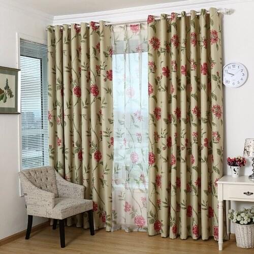 GYROTEX Beautiful Flower print Full Shade Blackout Curtains