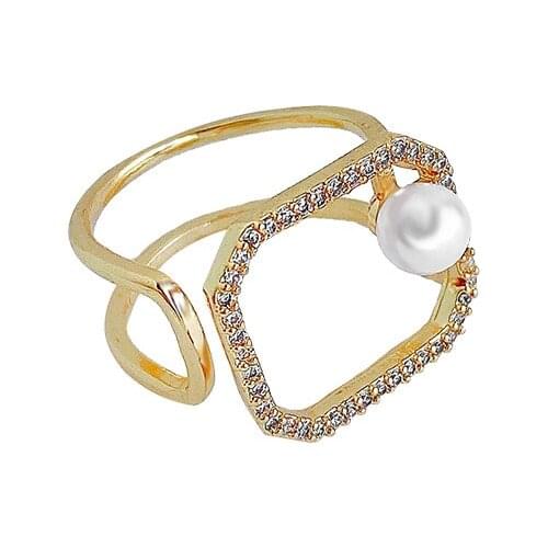 2021 fashion new geometric opening adjustable ring female creative design Korean temperament elegant high quality ring