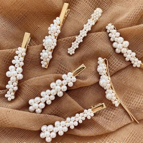 1/2PC Pearl Metal Hairclips Women Hair Clip Hairpin Girls Hairpins Barrette Hairgrip Bobby Pin Hair Accessories Free Shipping