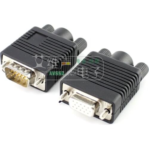 1Pcs 3U pure copper gold-plated DB15 pin VGA HiFi male and female forming plastic shell 3 row plug D-Sub header