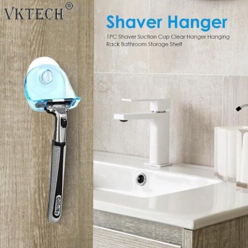 1pc Shaver Hanger Eco-Friendly Super Suction Cup Razor Rack Bathroom Razor Holder Shaver Hanging Rack Bathroom Storage Shelf