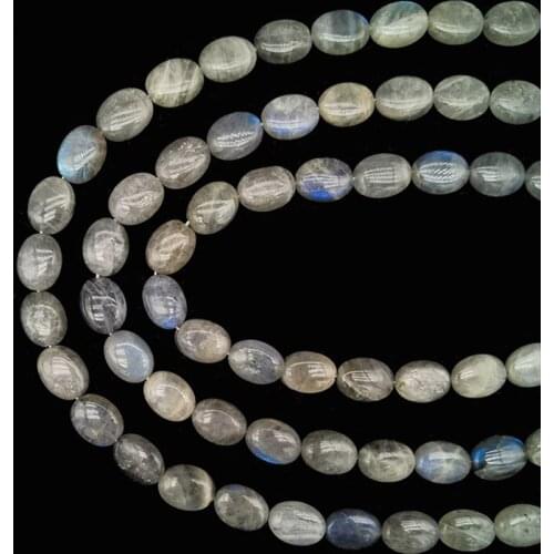 10 X 14mm Natural Gemstone Labradorite Beads For Jewelry Makinellipse Semi-Precious Stone Loose Unique Oval Bead