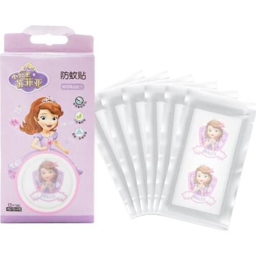 12pcs Disney Car Frozen Cartoon Mosquito Repellent Stickers Natural Non Toxic Pure Essential Oil Anti Mosquito Patch sticker
