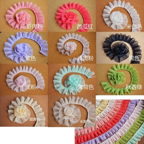 20Yards 5cm Three-dimensional Mesh Hem Of Fabric 2Layers Bubble Skirt Mesh Ruffles Lace DIY Accessories Pleated Ribbons