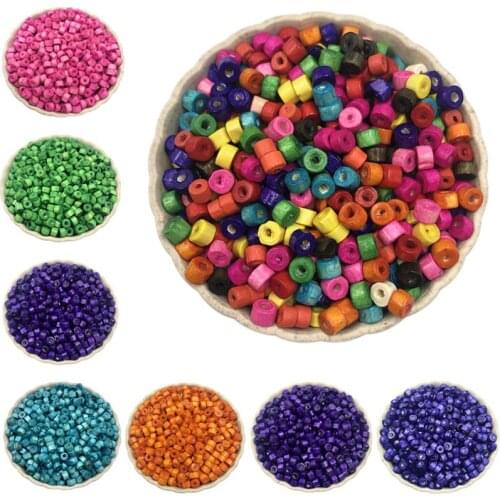 250Pcs 5mm Wood Beads Loose Beads Jewelry Accessories DIY Findings Wholesale Necklace Bracelet Pendant