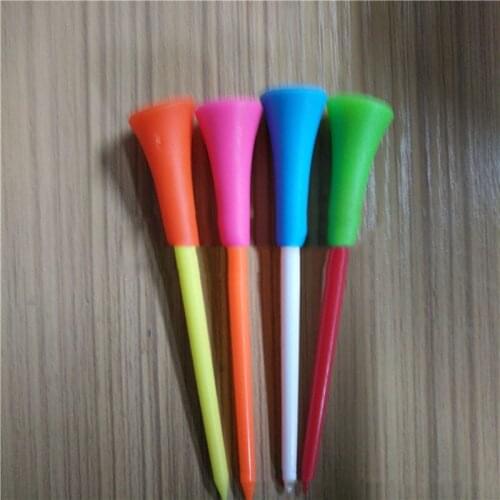 83mm 50 Pcs/Bag Multi Color Plastic Golf Tees Golf Accessories Durable Rubber Cushion Top Golf Tees Golf Ball Tee Holder Sports