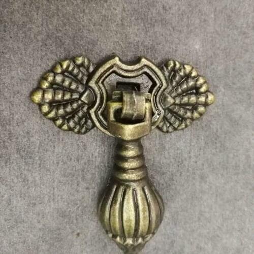 8x Antique Brass Furniture Handles Vintage Cabinet Knobs and Handles Door Closet Cabinet Drawer Pull Handle for Kitchen Hardware